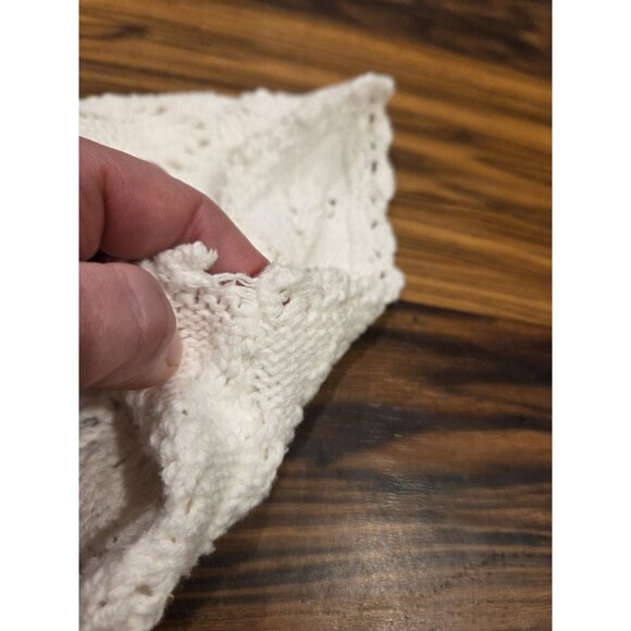 Vintage White Crochet Knit Button Shirt Cotton Forever USA M Cardigan - Picture 11 of 11